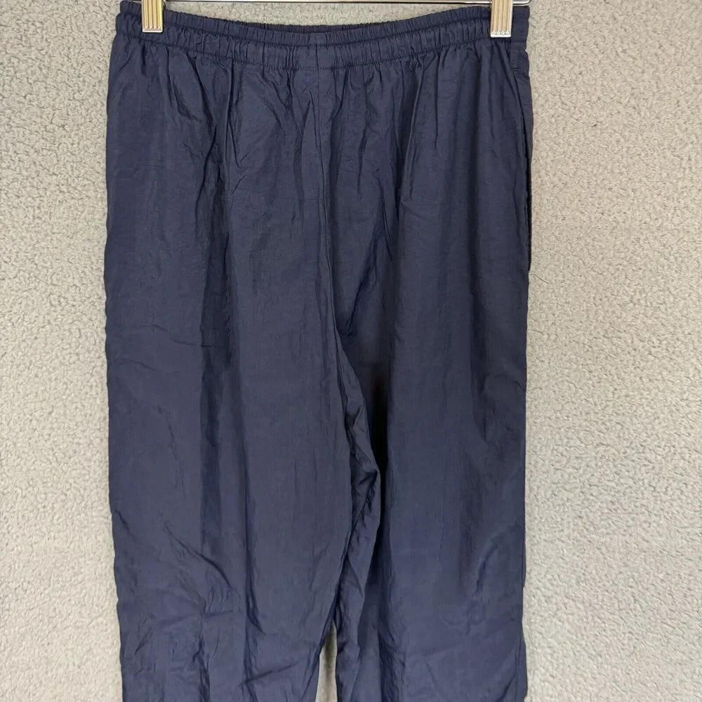 VTG Nike Pants Mens Medium Blue Track‎ Jogger Cuffed Pockets Zip Ankle